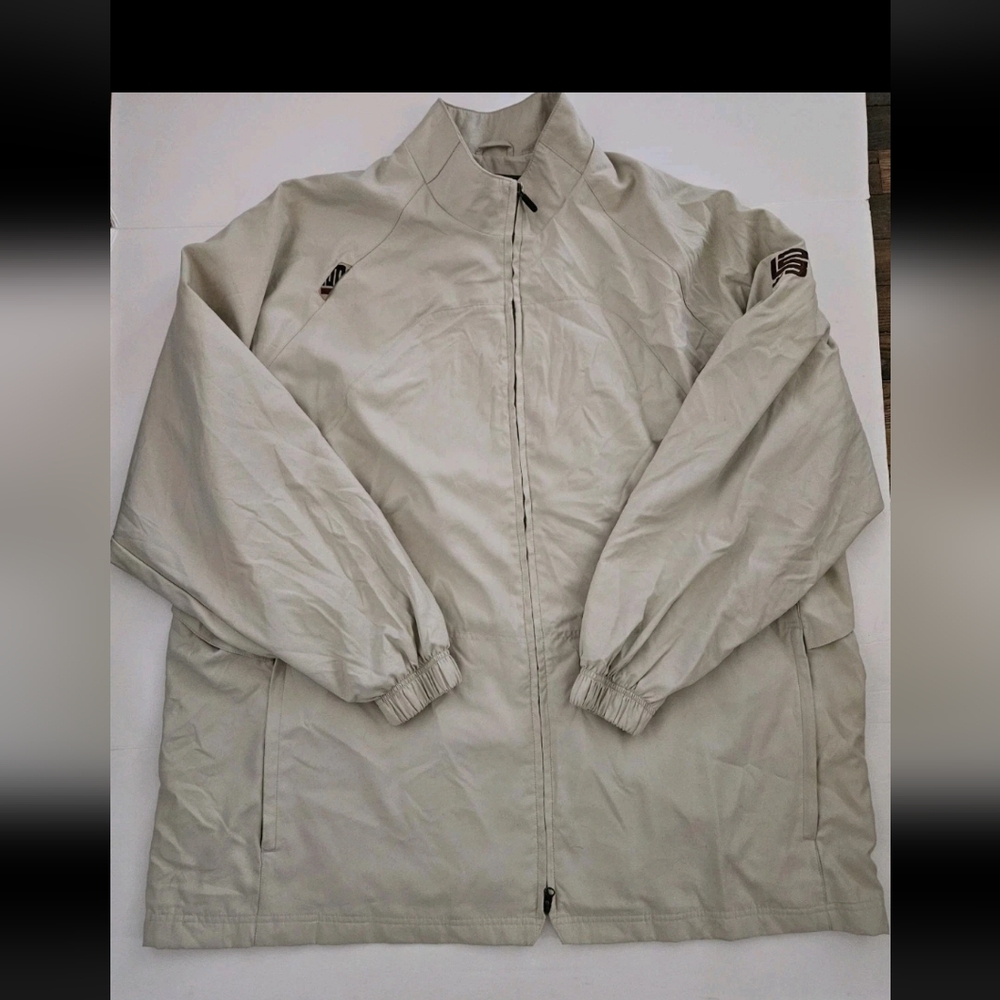 LeBron Nike Men's 2XL Beige Full Zip Lined Mesh  Vented Track Jacket